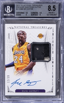 2013-14 Panini National Treasures "Sneaker Swatches" #KB Kobe Bryant Signed Relic Card (#12/39) - BGS NM-MT+ 8.5